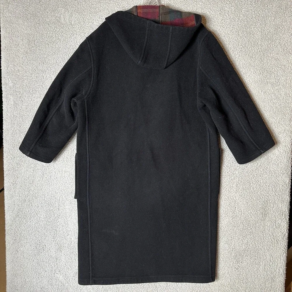 Vintage Orvis Womens M Duffle‎ Coat Wool Cashmere Plaid Lined Toggle England - Picture 5 of 16